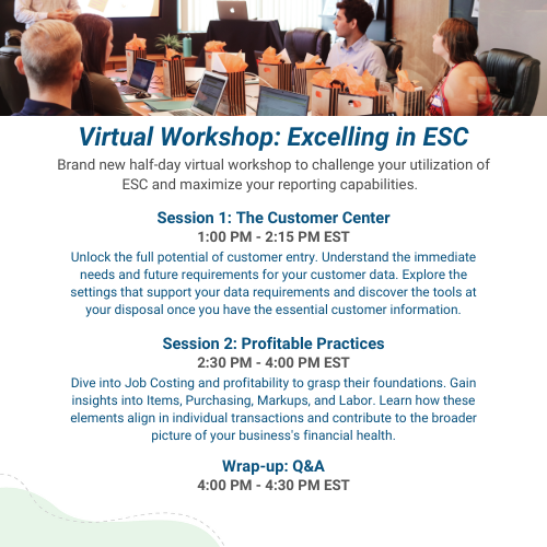 ESC Training Options dESCO Help